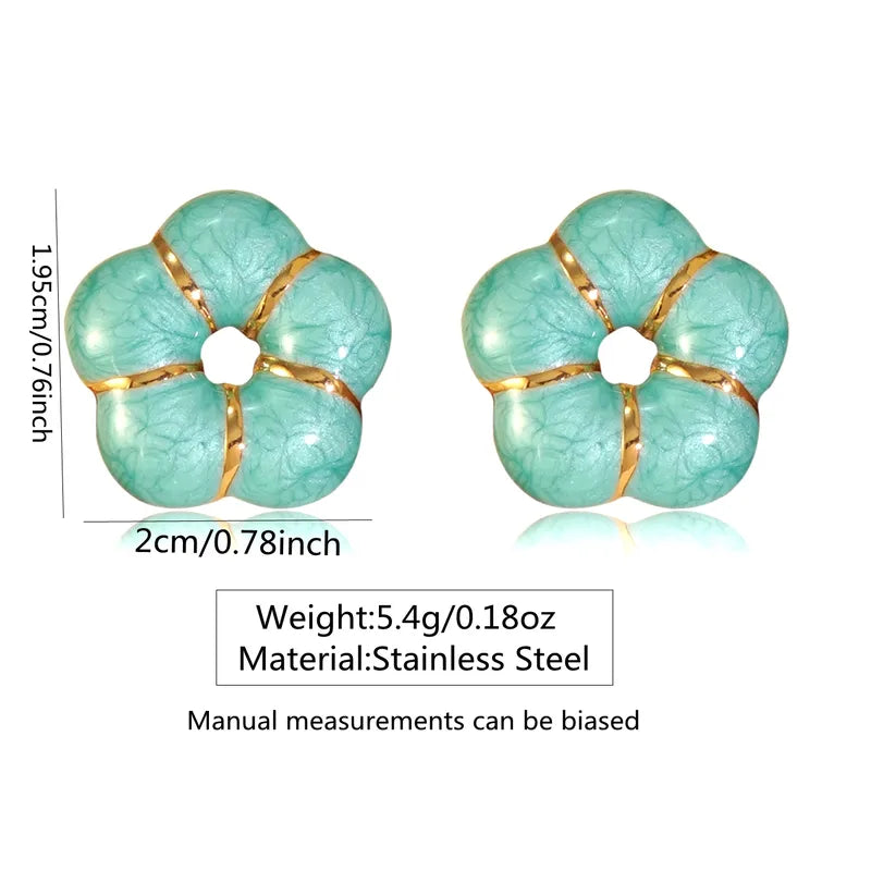 Earrings of the blue flower-ea027