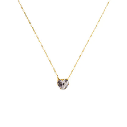 *Κολιέ ατσάλι με καρδιά στρας-NE120