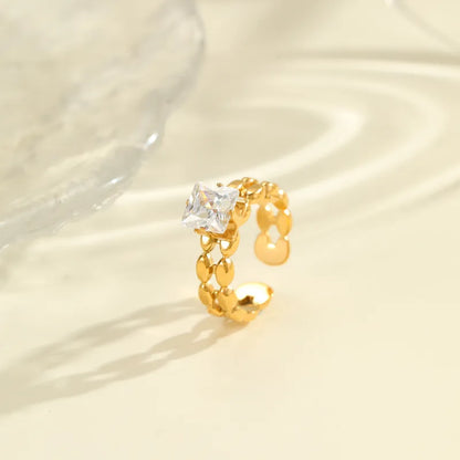 Δαχτυλίδι επιχρυσωμένο ατσάλι με zircon-R239