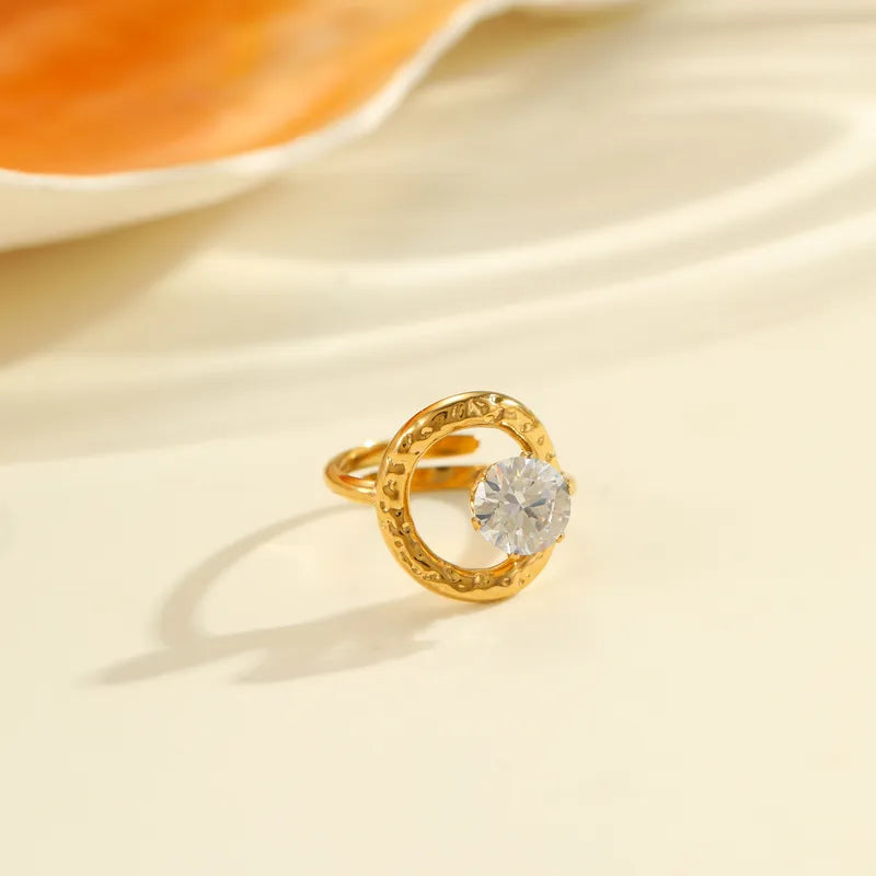 Δαχτυλίδι επιχρυσωμένο ατσάλι με zircon-R241