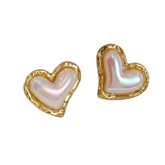 Σκουλαρίκια επιχρυσωμένο ατσάλι καρδιά-EA624