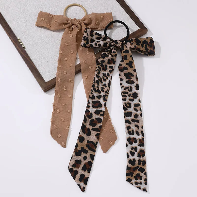 Σετ με 2 λαστιχάκια μαλλιών με κορδέλα - HA037