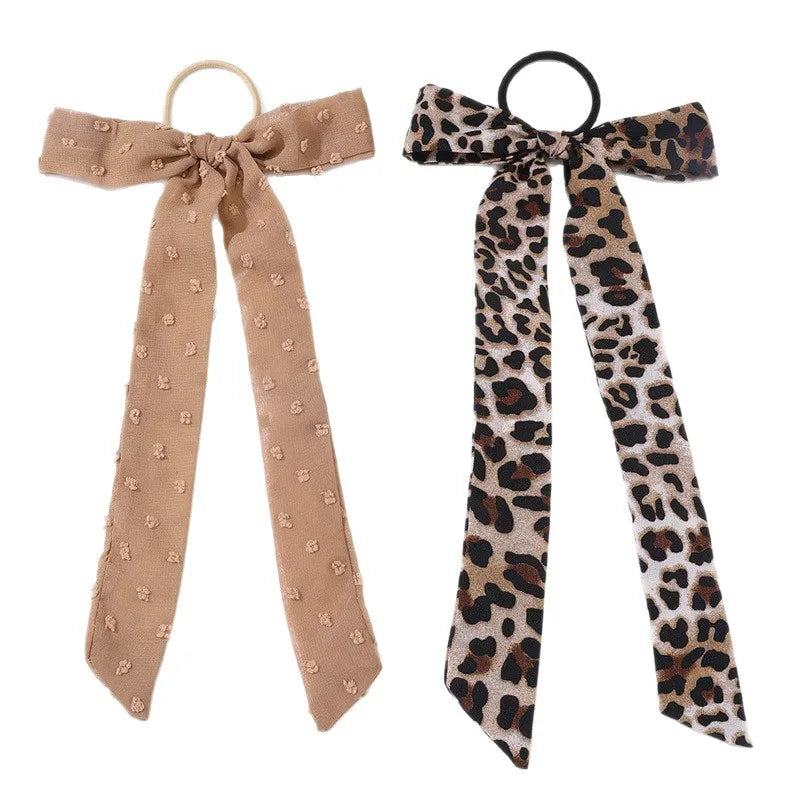 Σετ με 2 λαστιχάκια μαλλιών με κορδέλα - HA037