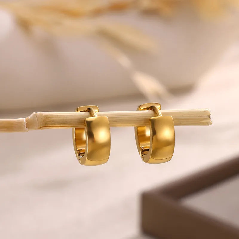 Επιχρυσωμένο ατσάλι στρόγγυλα κρικάκια-EA456