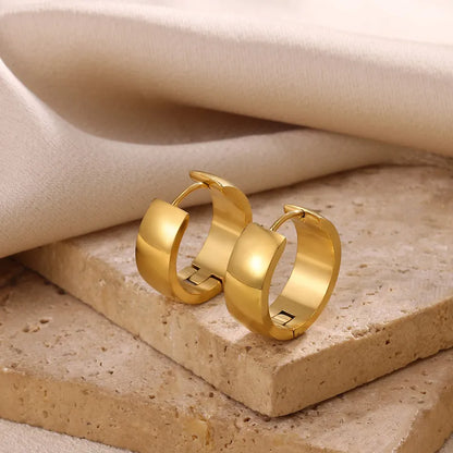 Επιχρυσωμένο ατσάλι στρόγγυλα κρικάκια-EA456