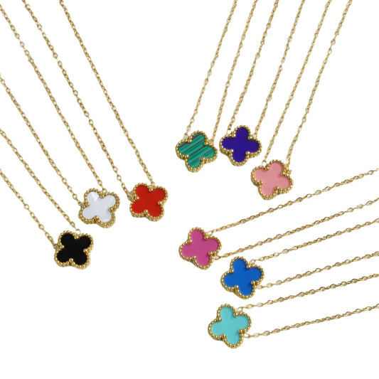 Necklace gold-plated four-colored steel in 10 colors-ne440