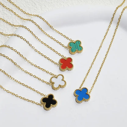 Necklace gold-plated four-colored steel in 10 colors-ne440