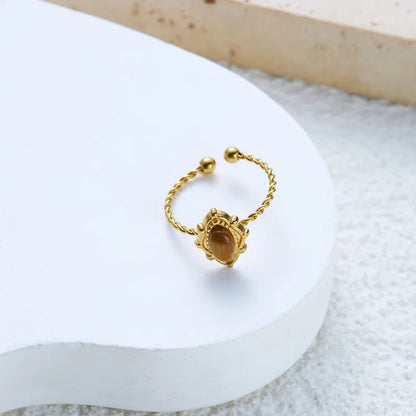 Bague triple acier doré - R372