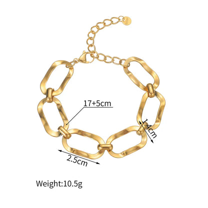 Βραχιόλι επιχρυσωμένο ατσάλι οβαλ κρίκοι-BR161