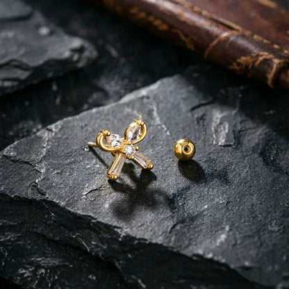 Boucles d'oreilles triple créoles acier doré- EA649