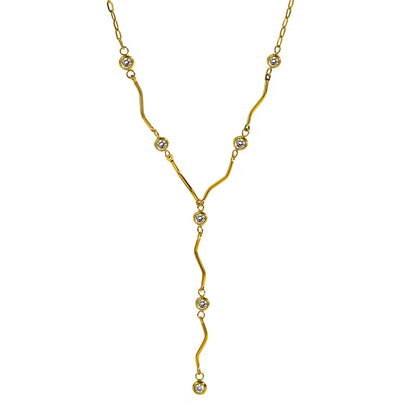 Collier en acier avec coeurs en zircon rose - NE426