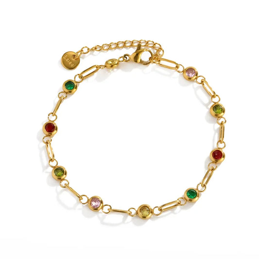 Bracciale in acciaio con fiori bianchi - BR255