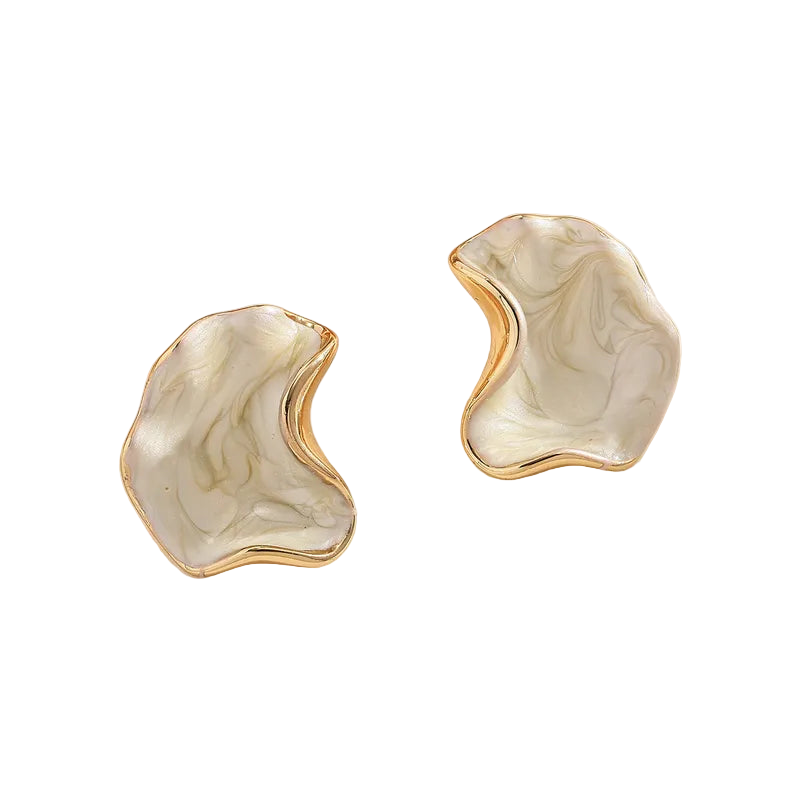 *Σκουλαρίκια επιχρυσωμένο ατσάλι λιωμένο σχήμα-EA603