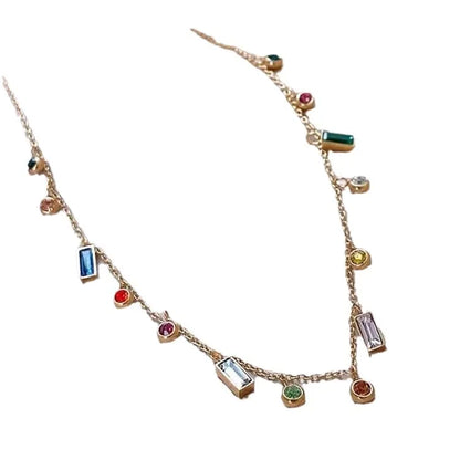 Necklace with blue beads and steel starfish - NE449