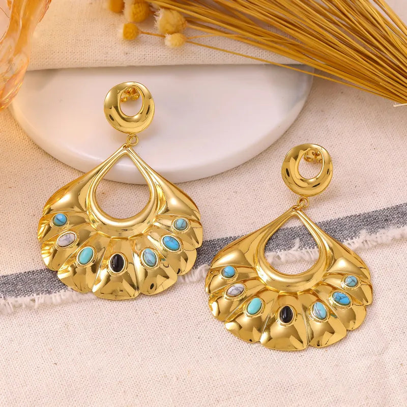 Boucles d'oreilles coquillage acier blanc avec perle - EA756