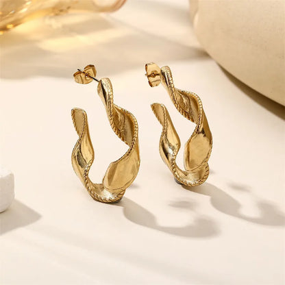 Steel shell earrings white with pearl - EA756