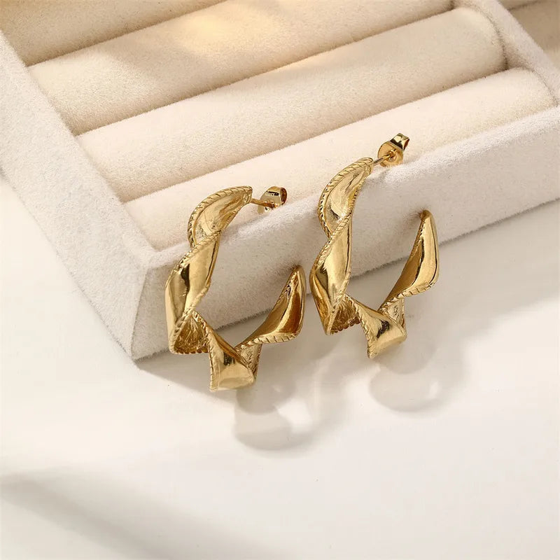 Steel shell earrings white with pearl - EA756