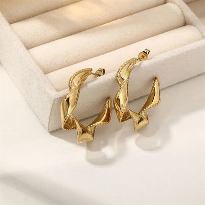 Steel shell earrings white with pearl - EA756
