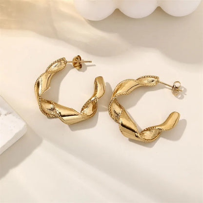Steel shell earrings white with pearl - EA756