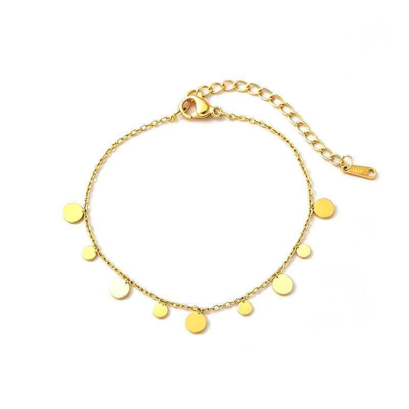 Steel bracelet with white flowers - BR255