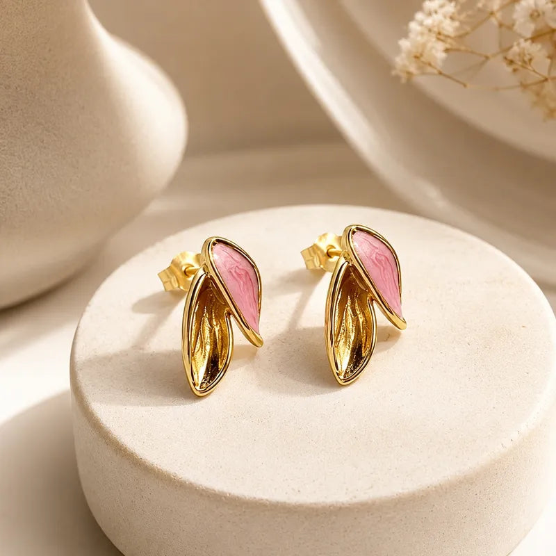 Boucles d'oreilles triple créoles acier doré- EA649
