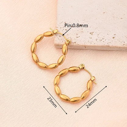 *Σκουλαρίκια ατσάλι χρυσά φουσκωτά-EA469