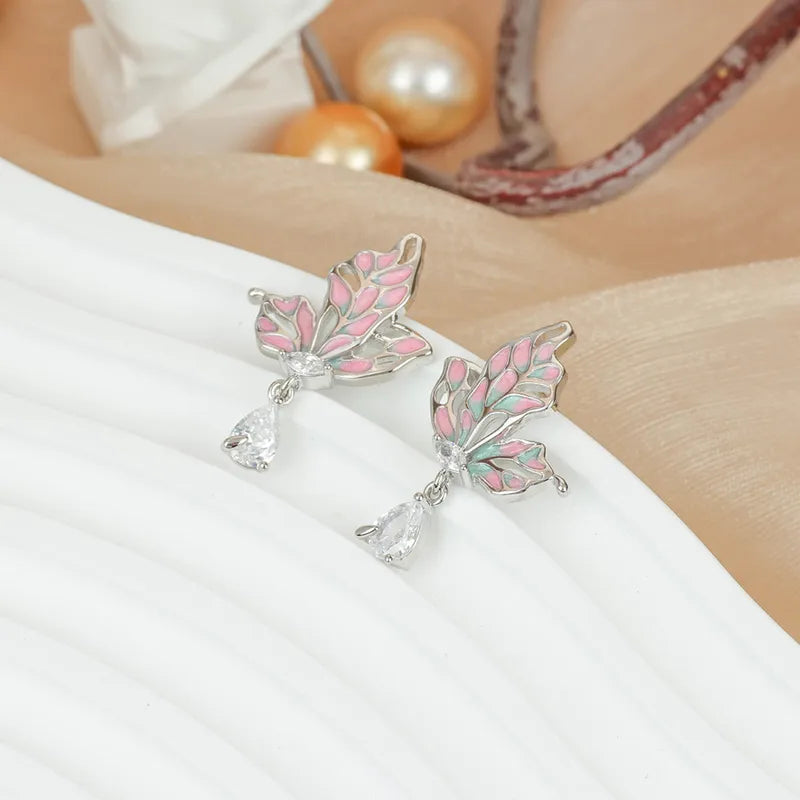 *Σκουλαρίκια ατσάλι με φτερά νεράιδας- EA652