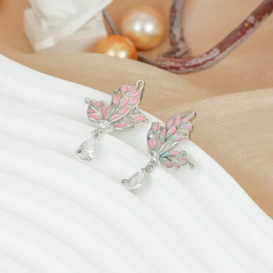 *Σκουλαρίκια ατσάλι με φτερά νεράιδας- EA652