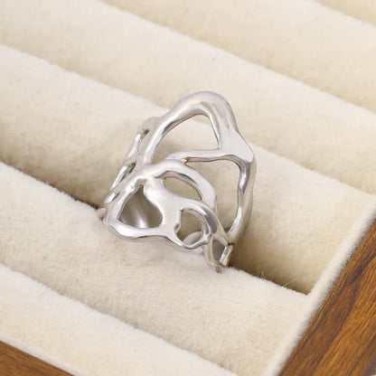 Steel ring with green crystals- R130