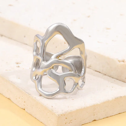Steel ring with green crystals- R130