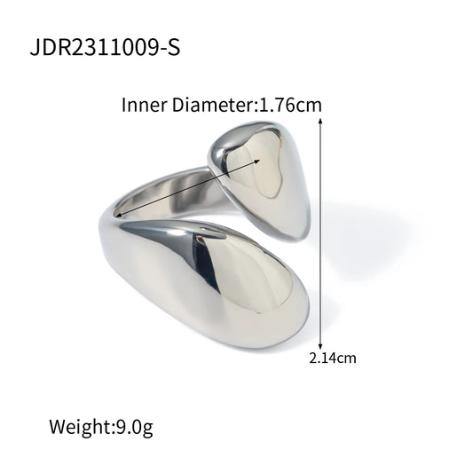 Δαχτυλίδι ασυμετρικό ατσάλι-R224