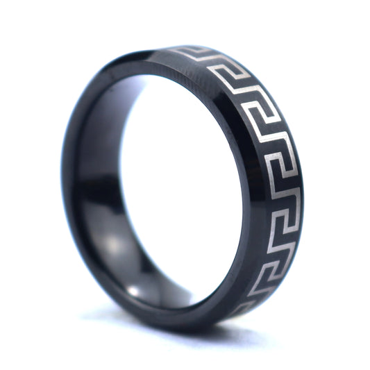 Δαχτυλίδι ατσάλινο με μαίανδρο - w266