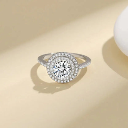 Brass ring with zircon - w274