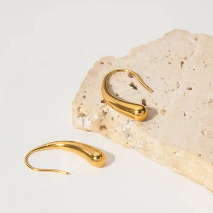 Σκουλαρίκια σε σχήμα γάντζου χρυσό-EA304