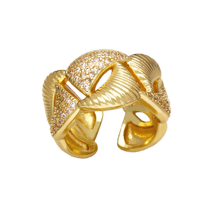 Ring Gold Gold with rhinestone-R028
