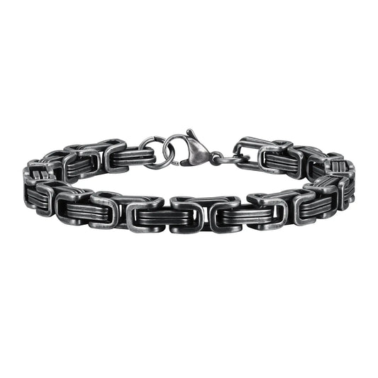 Bracelet Men's black steel chain-br244