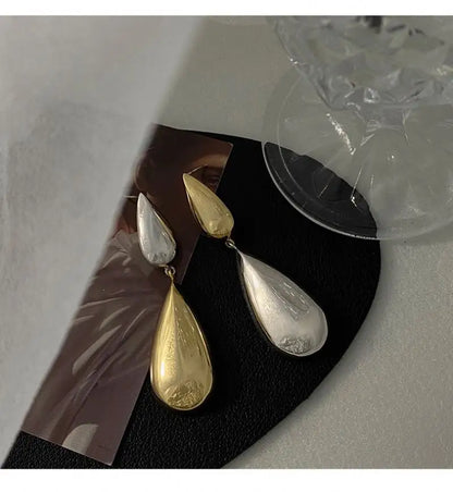 Σκουλαρίκια κρεμαστά χρυσό και ασημί - ea323