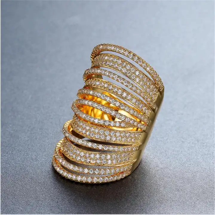 Δαχτυλίδι 3.8cm χρυσό με zircon - R146