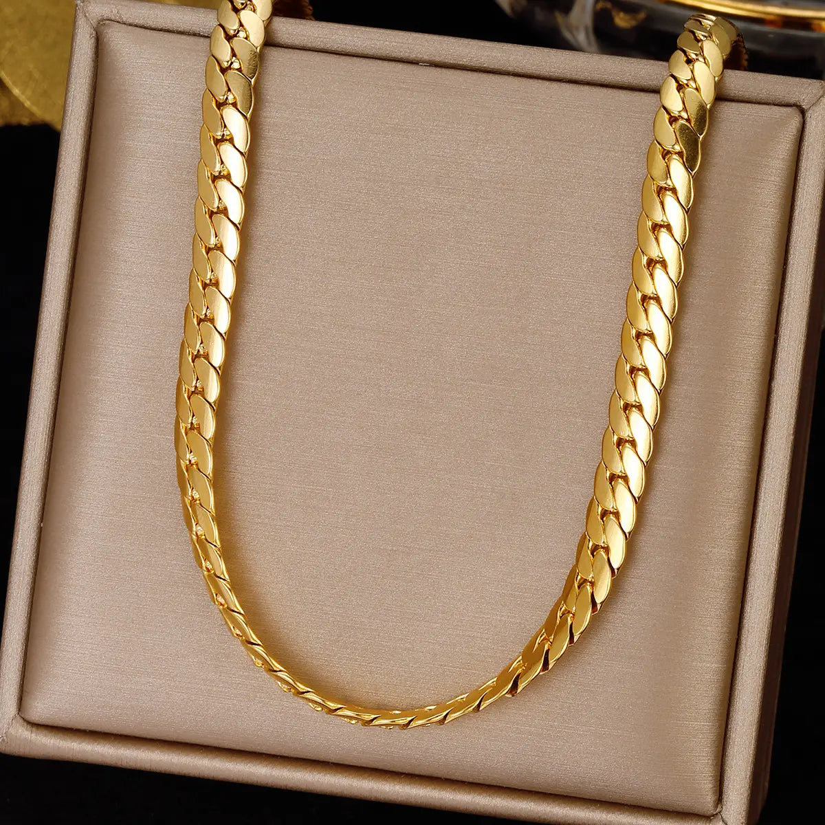 Necklace gold steel simple chain-ne064