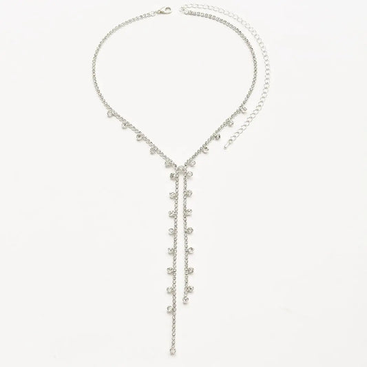 Necklace with rhinestones - w279