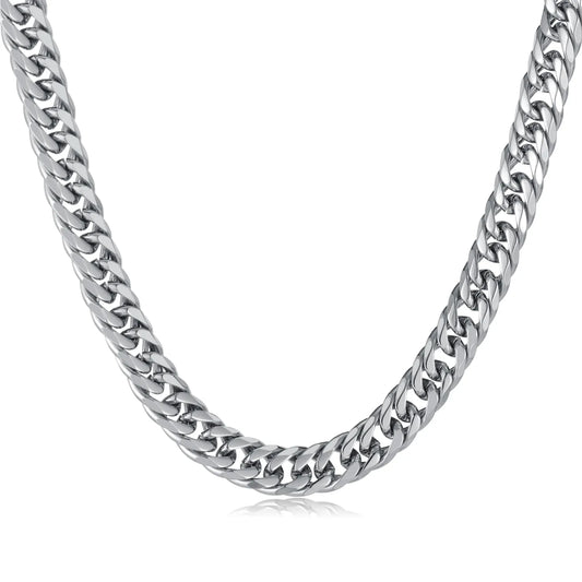 Necklace chain of steel male silver 10mm -Ne499