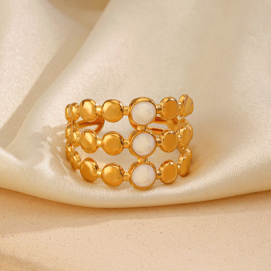 Δαχτυλίδι επιχρυσωμένο ατσάλι τριπλό -R266