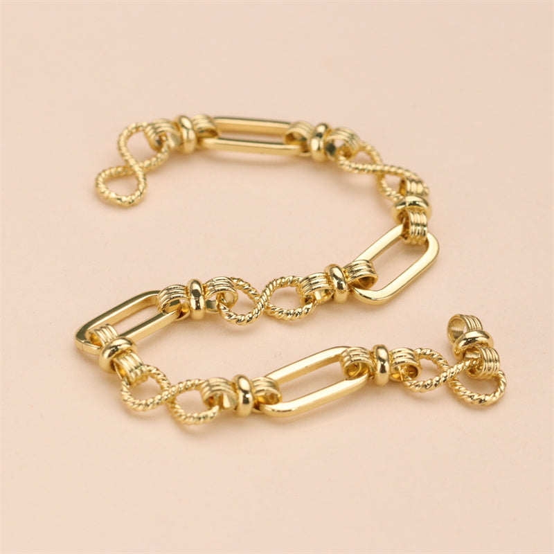 Βραχιόλι επιχρυσωμένο ατσάλι αλυσίδα-BR160