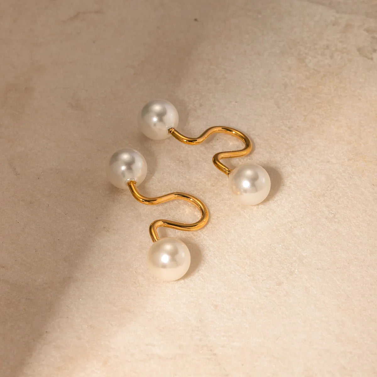 Ear cuff dorati con perle-EA071