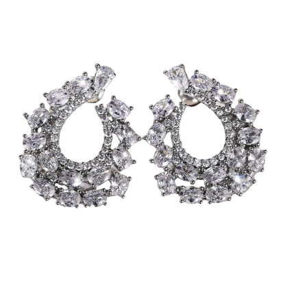 Earrings with zircon crystals -ea049