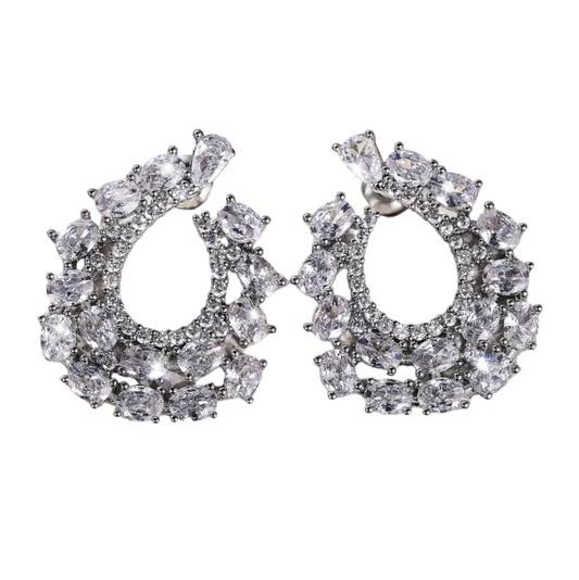 Earrings with zircon crystals -ea049