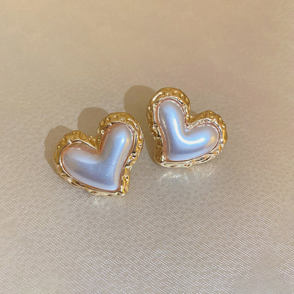 Σκουλαρίκια επιχρυσωμένο ατσάλι καρδιά-EA624