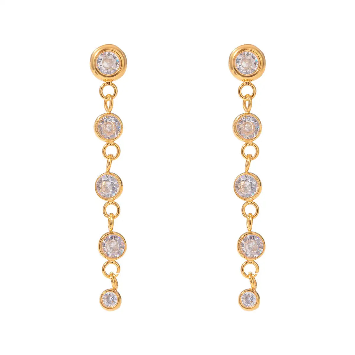 Steel earrings with zircons - w097