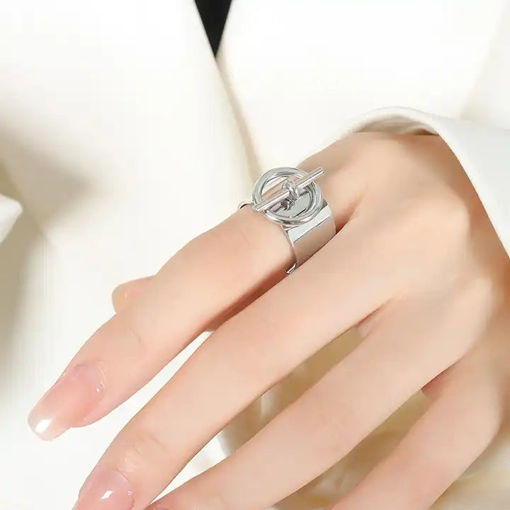 Δαχτυλίδι ατσάλινο ασημί - R190