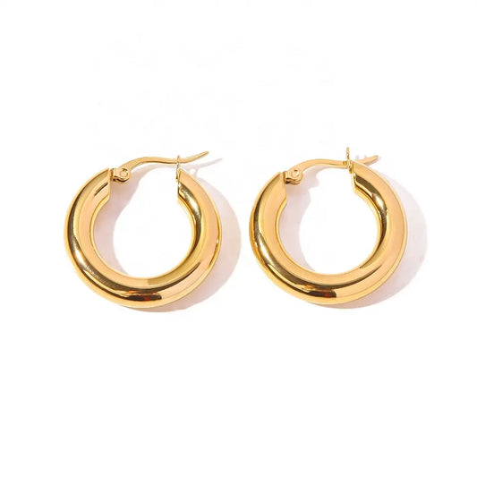 Steel hoop earrings - w192